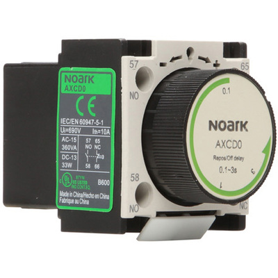 TEMPORIZADOR TIPO BLOQUE, AL TRABAJO, RANGO: 0.1 - 30S. PARA CONTACTOR EX9C ORIGEN: CHINA