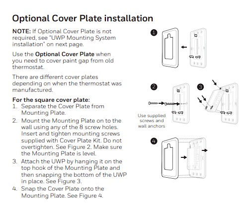 Cover Plate installation