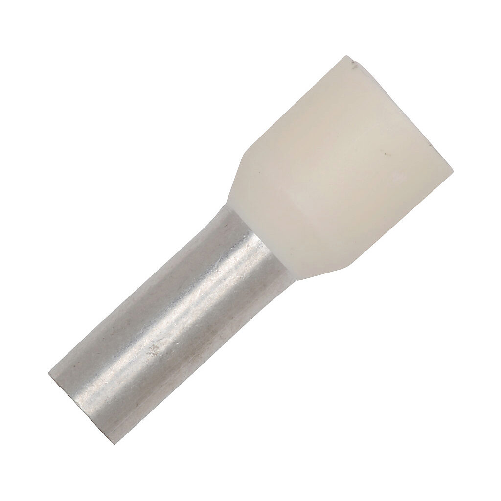 Z+F ferrule, 8 AWG, ivory, 12mm ferrule length. Package of 100.