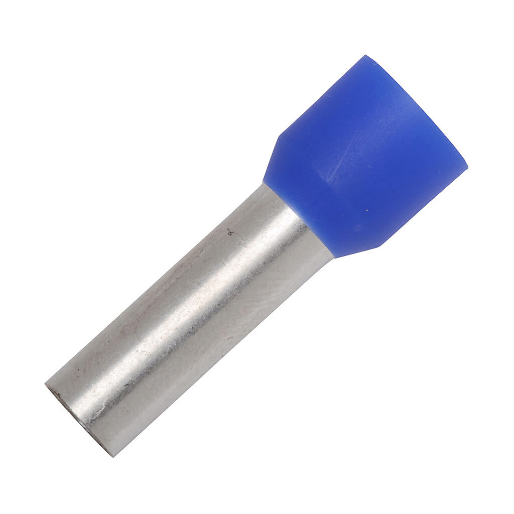 Z+F ferrule, 6 AWG, blue, follows DIN standard, 18mm ferrule length. Package of 100.