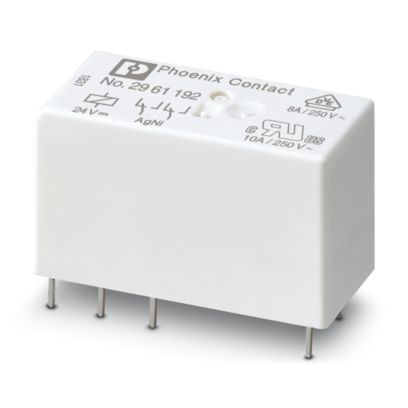 [2961192] Relé de potencia en miniatura enchufable, con contacto de potencia, 2 contactos conmutados, tensión de entrada 24 V DC
