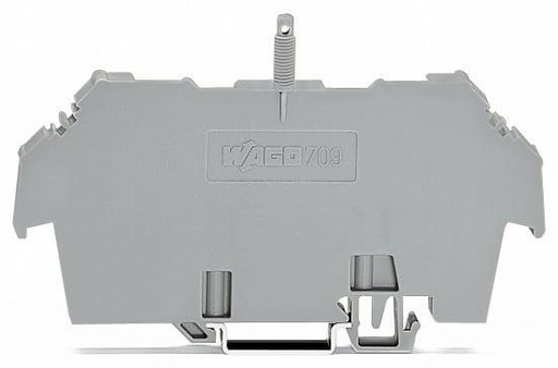 [WAGO 709] Cover carrier; Type 1; incl. fixing/retaining screws and knurled nut; suitable for 279 to 282 and 880 Series rail-mounted terminal blocks; suitable for 264 Series miniature rail-mounted terminal blocks; suitable for 270 Series sensor and actuator terminal blocks; gray