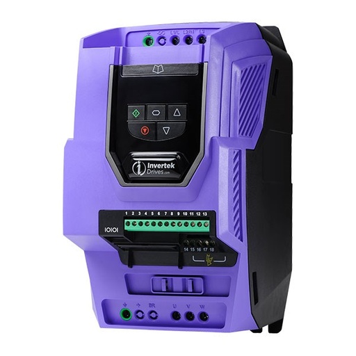 [ODV-3-340180-3F12-SN] Invertek Optidrive Eco IP20 7.5kW 400V 3ph Fan/Pump AC Inverter Drive, STO, C2 EMC