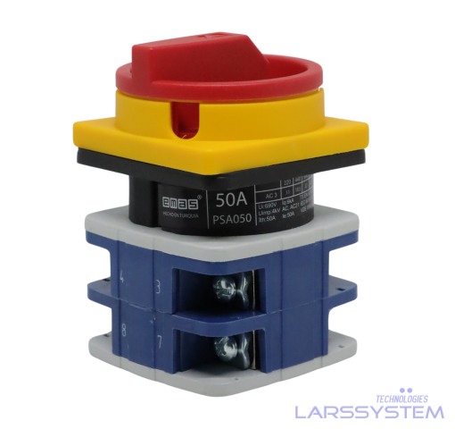 [PSA050AK441E] EMAS PSA050AK441E ROTARY SWITCH ON OFF 690VAC 4X50A 64 x W64mm
