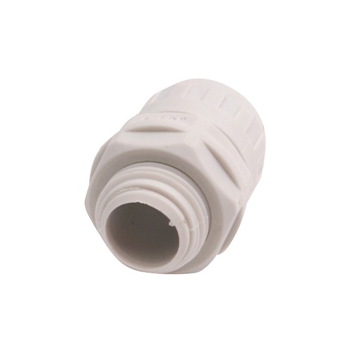 [RPS-16G] Iboco connector, liquid-tight, straight, 1/2in trade size, G1/2 BSPP thread type, gray. Package of 20. For use with I-Flex electrical tubing. Seal gaskets included.