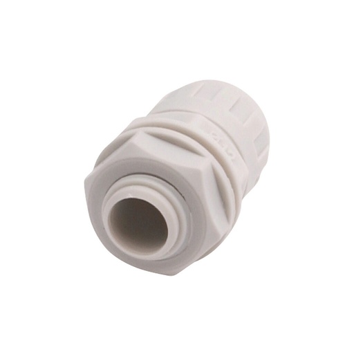 [RPS-12G] Iboco connector, liquid-tight, straight, 3/8in trade size, G3/8 BSPP thread type, gray. Package of 20. For use with I-Flex electrical tubing. Seal gaskets included.