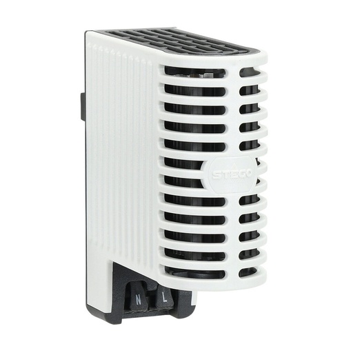 [06401.0-00] Stego enclosure heater, 20W heating capacity, touch-safe PTC resistor heating element, 120-240 VAC/VDC operating voltage, 50/60 Hz, 35mm DIN rail or panel mount.
